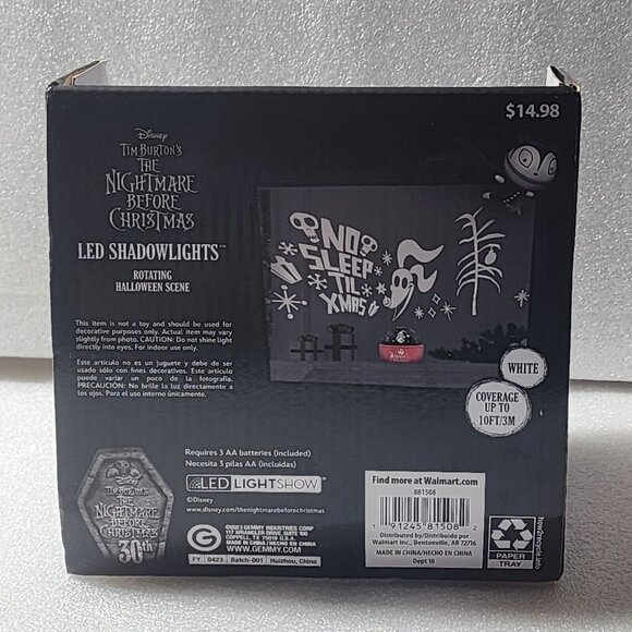 Nightmare Before Christmas LED Shadowlights Rotating Halloween Scene 2023 New - Picture 3 of 5